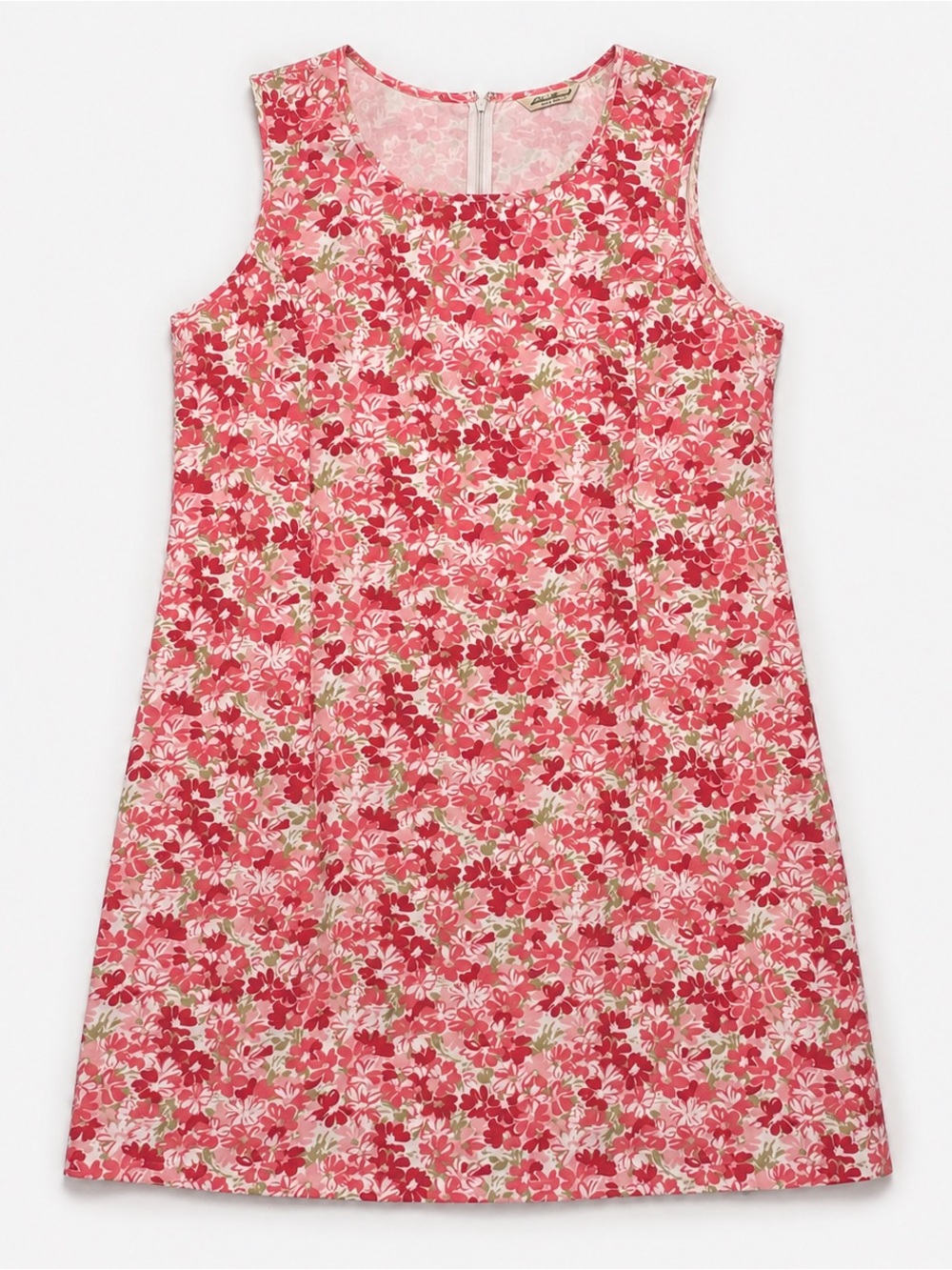 VTG Eddie Bauer Floral Cotton Shift Dress Pink XL Tall